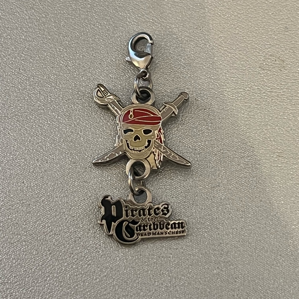 Disney Pirates of the Caribbean Silver and Red Charm